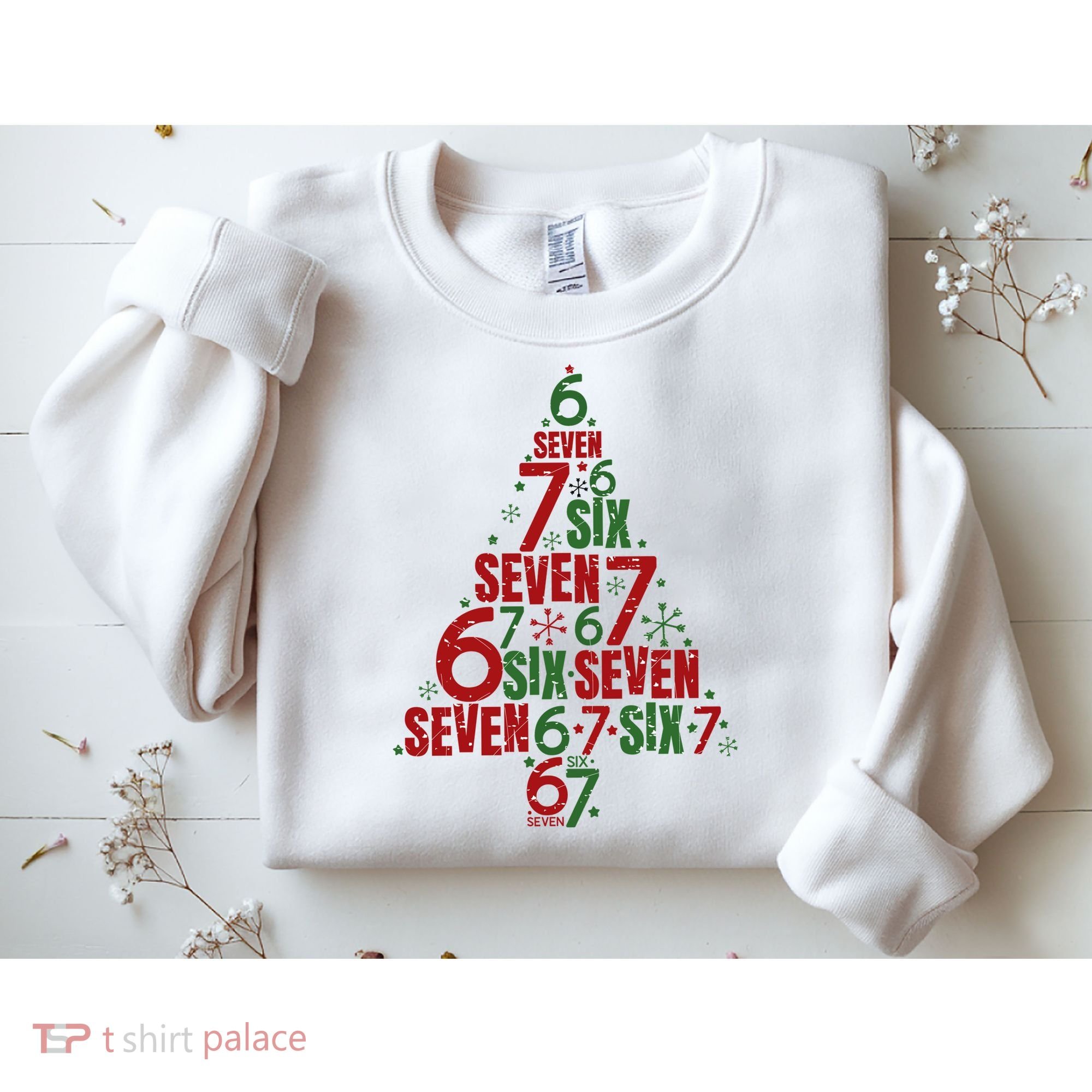Six Seven Christmas Tree 67 Meme 6-7 Sweatshirt