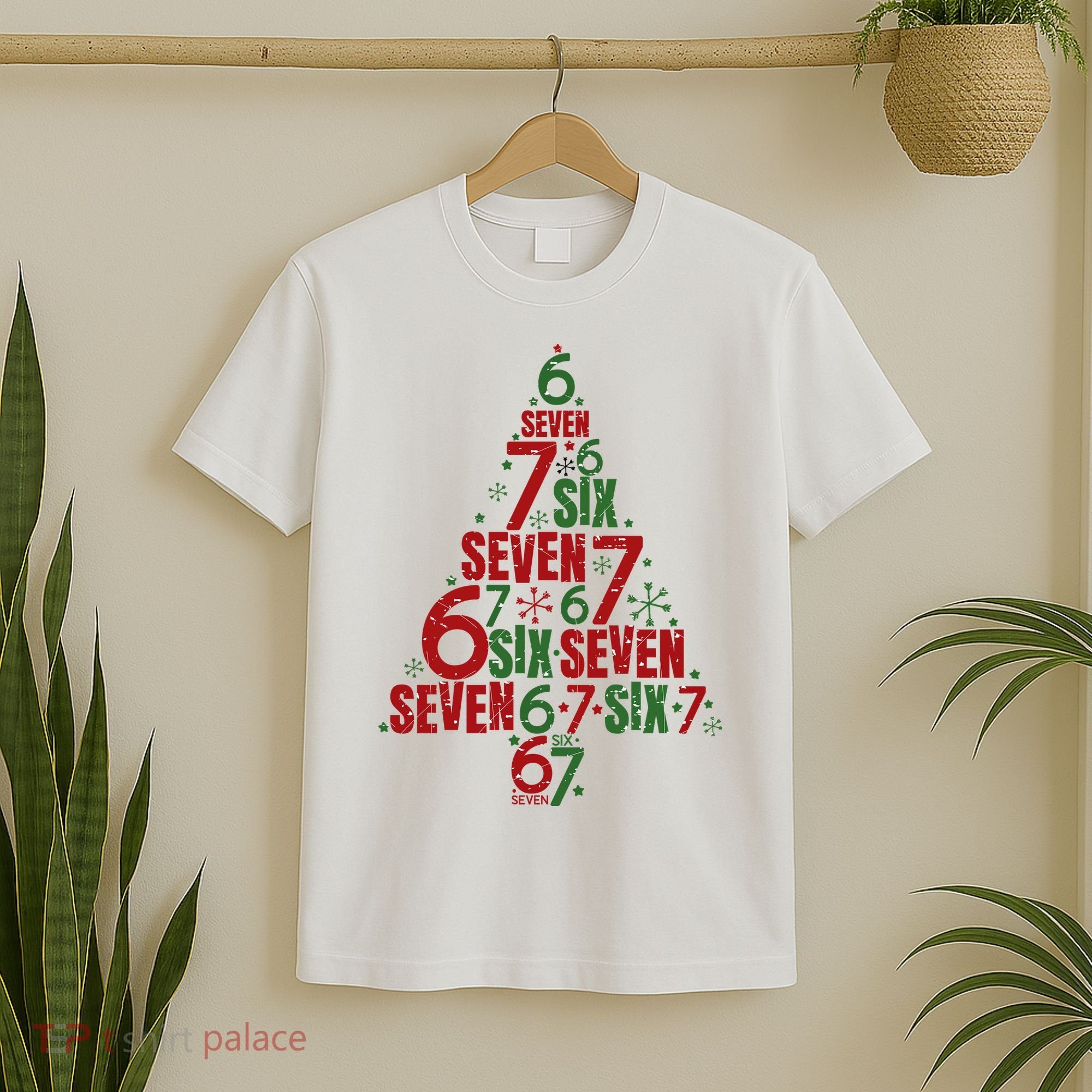 Six Seven Christmas Tree 67 Meme 6-7 T-Shirt