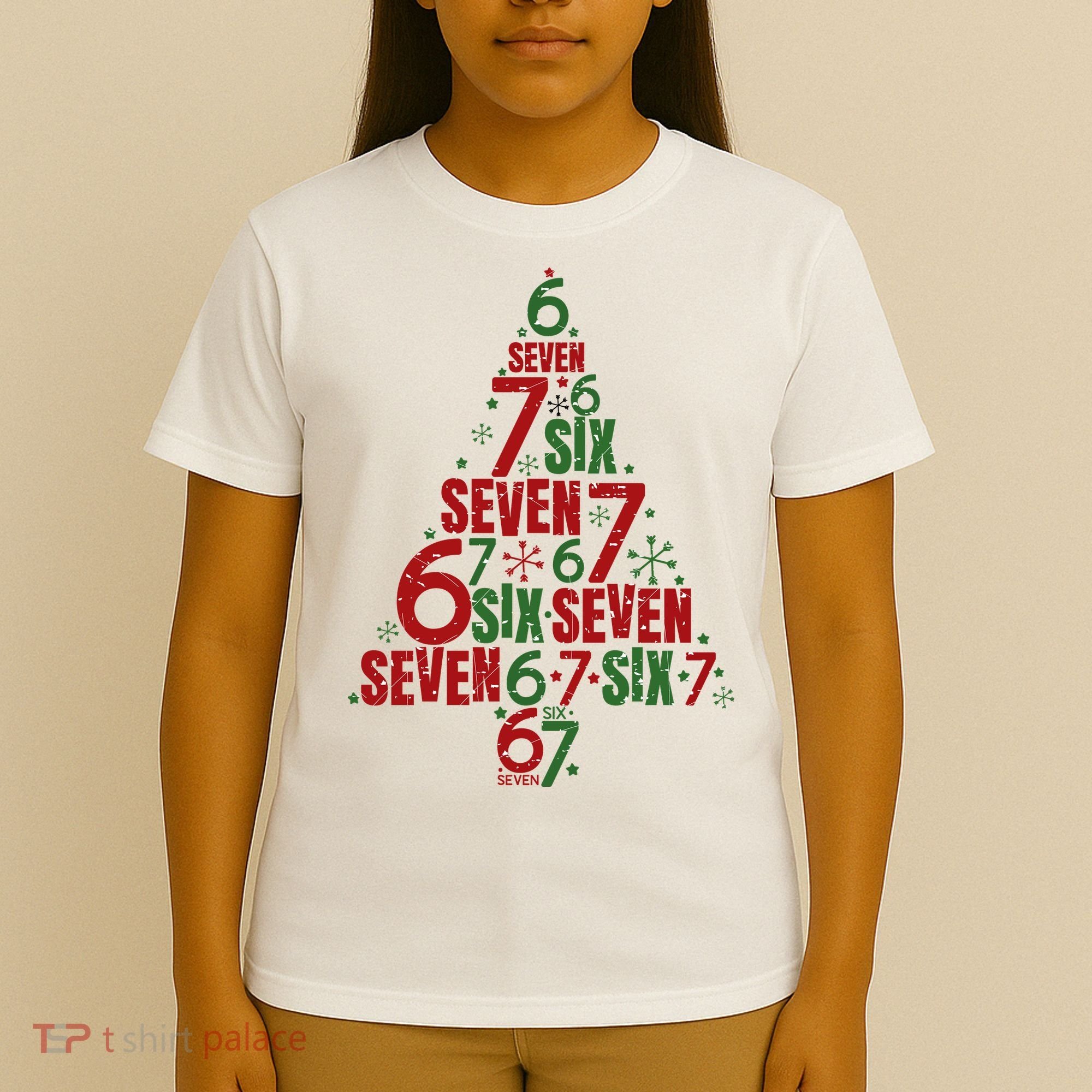 Six Seven Christmas Tree 67 Meme 6-7 T-Shirt