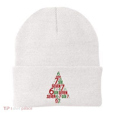 Six Seven Christmas Tree 67 Meme 6-7 Beanie