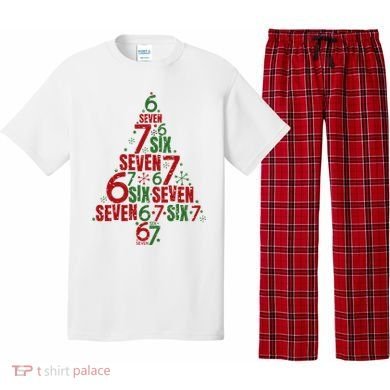 Six Seven Christmas Tree 67 Meme 6-7 Pajama Set