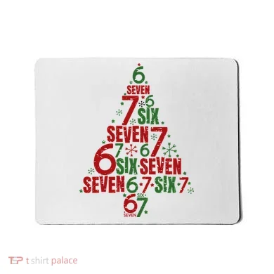 Six Seven Christmas Tree 67 Meme 6-7 Mousepad