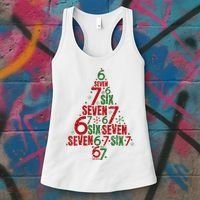 Six Seven Christmas Tree 67 Meme 6-7 Women's Tank Top thumb 3
