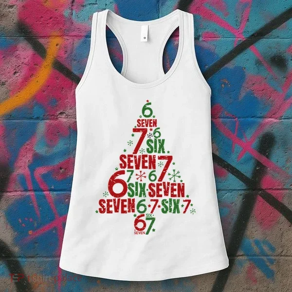 Six Seven Christmas Tree 67 Meme 6-7 Women's Tank Top