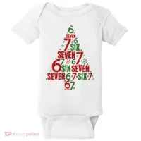 Six Seven Christmas Tree 67 Meme 6-7 Baby Bodysuit thumb 0