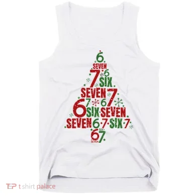 Six Seven Christmas Tree 67 Meme 6-7 Tank Top
