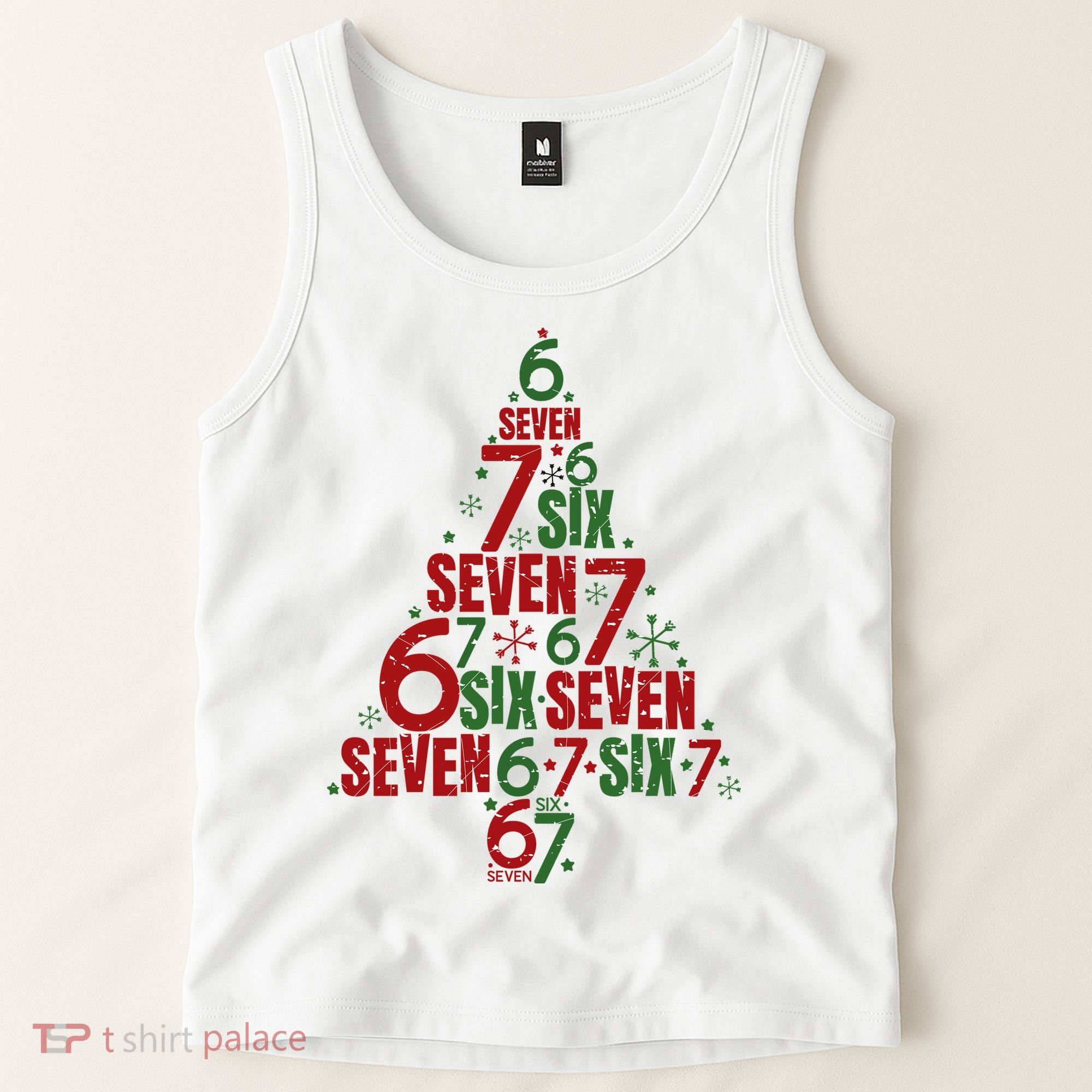 Six Seven Christmas Tree 67 Meme 6-7 Tank Top
