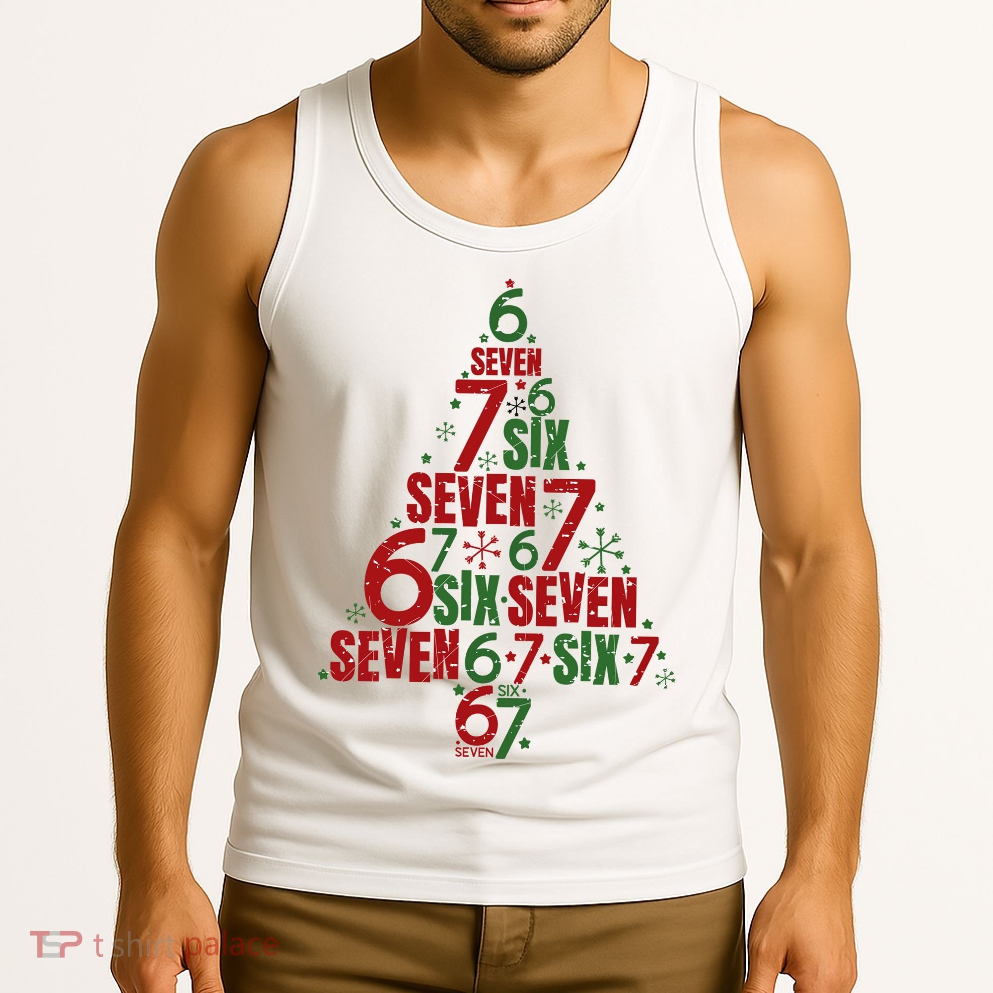 Six Seven Christmas Tree 67 Meme 6-7 Tank Top