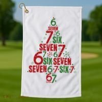 Six Seven Christmas Tree 67 Meme 6-7 Golf Towel thumb 1