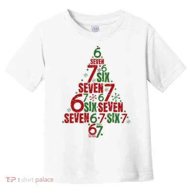 Six Seven Christmas Tree 67 Meme 6-7 Toddler T-Shirt