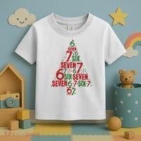 Six Seven Christmas Tree 67 Meme 6-7 Toddler T-Shirt thumb 3