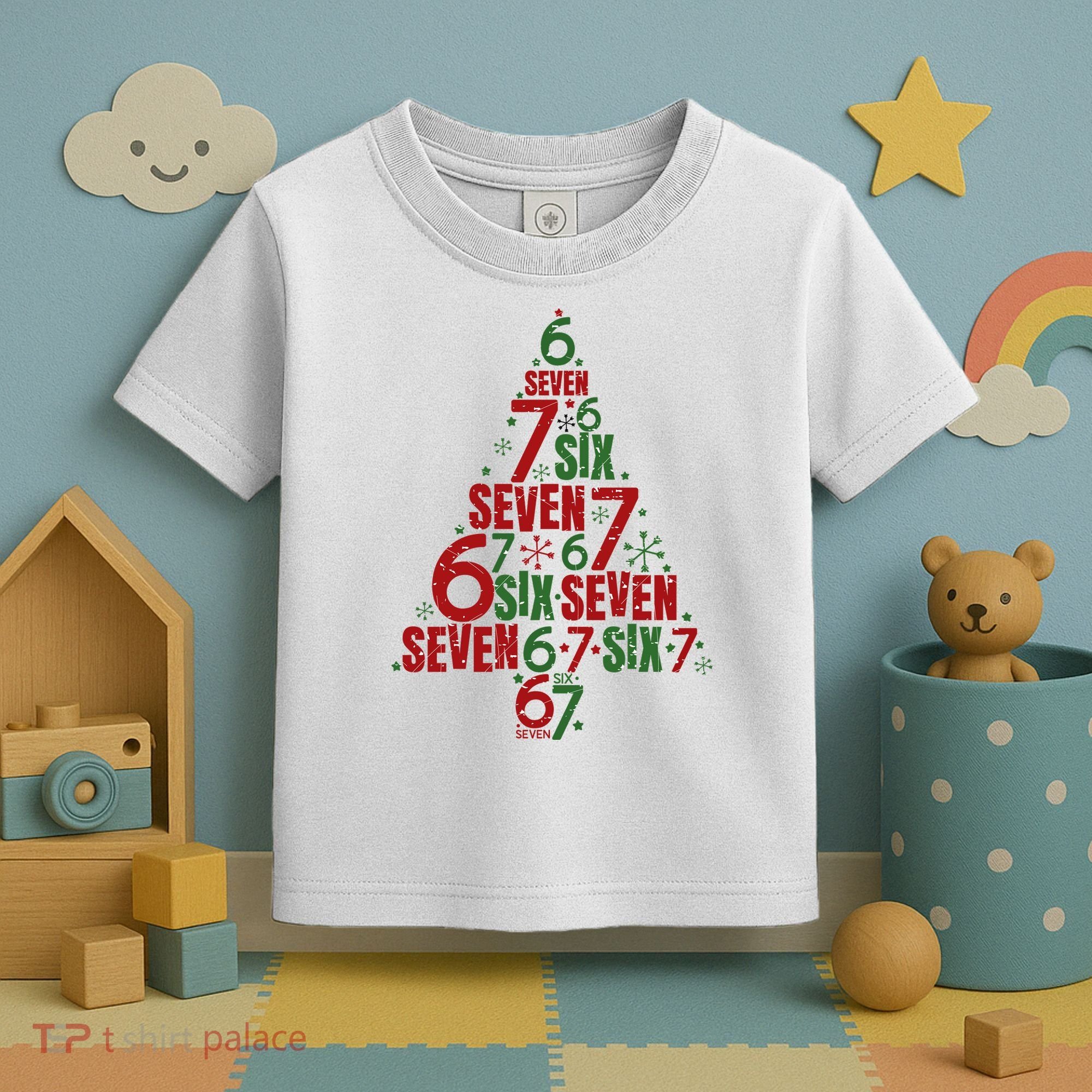 Six Seven Christmas Tree 67 Meme 6-7 Toddler T-Shirt