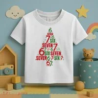 Six Seven Christmas Tree 67 Meme 6-7 Toddler T-Shirt thumb 3