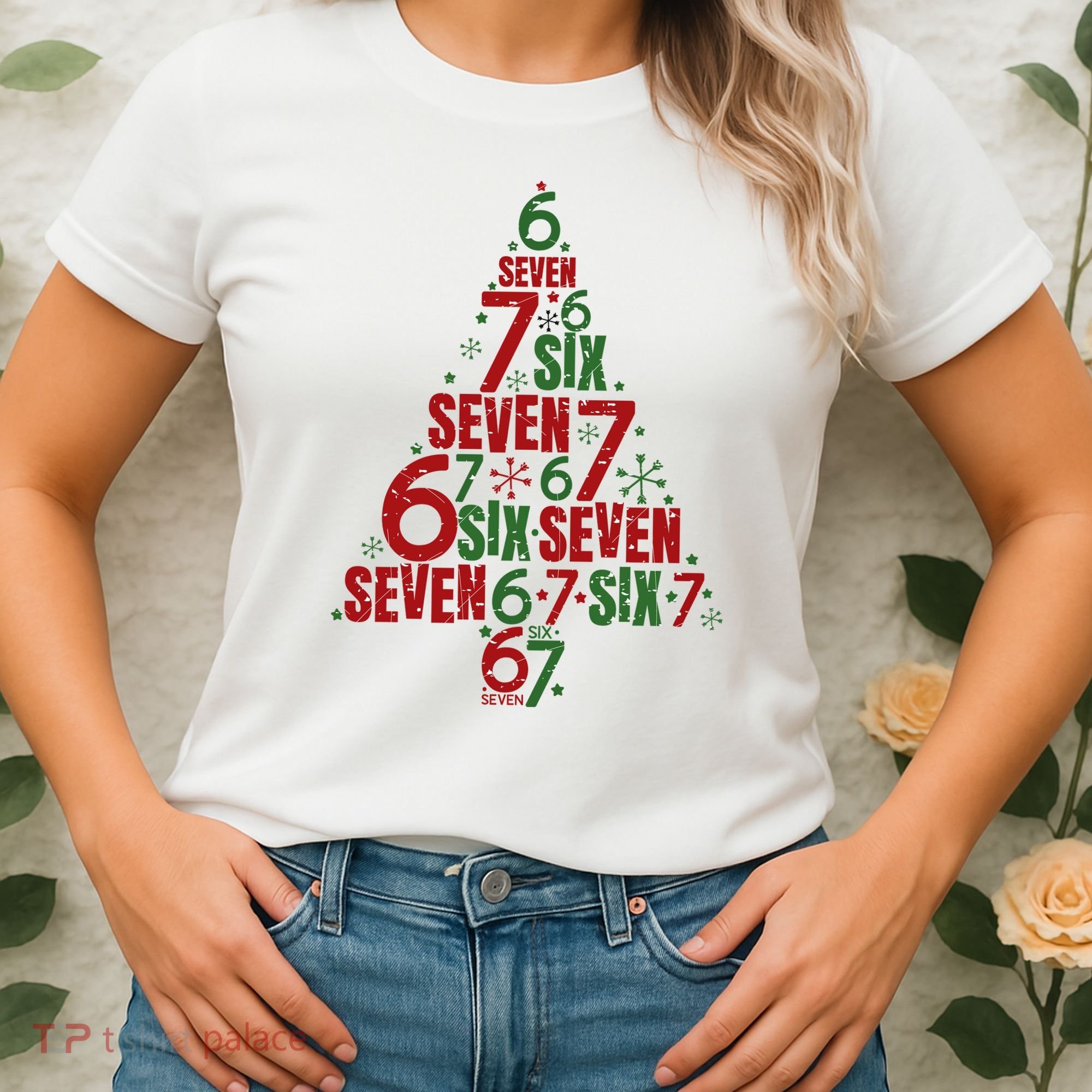 Six Seven Christmas Tree 67 Meme 6-7 Women's T-Shirt