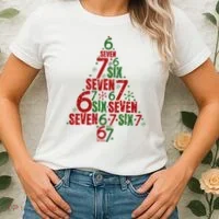 Six Seven Christmas Tree 67 Meme 6-7 Women's T-Shirt thumb 2