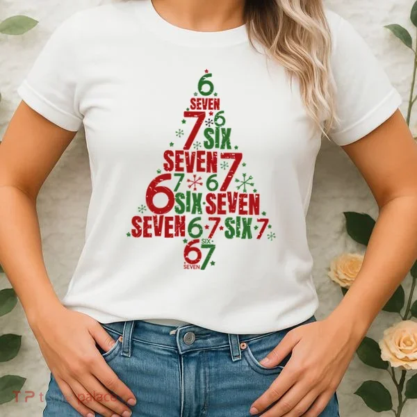 Six Seven Christmas Tree 67 Meme 6-7 Women's T-Shirt