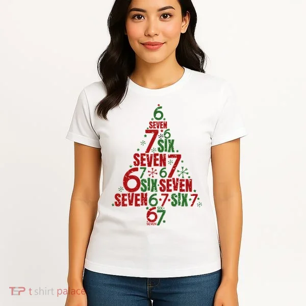 Six Seven Christmas Tree 67 Meme 6-7 Women's T-Shirt