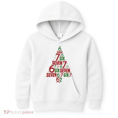 Six Seven Christmas Tree 67 Meme 6-7 Kids Hoodie