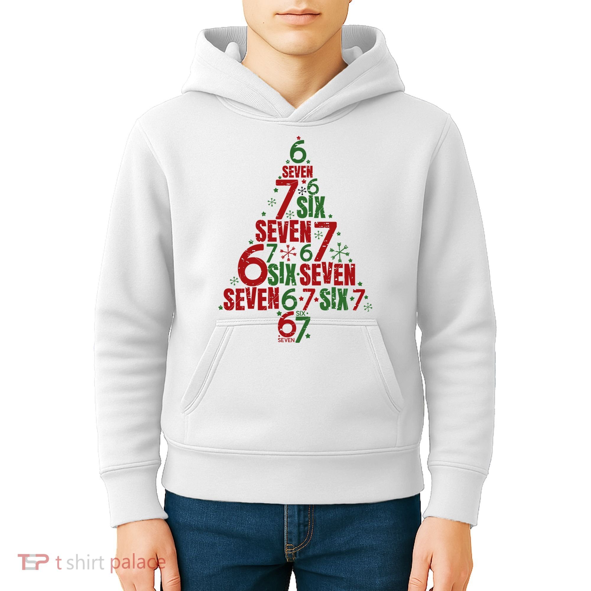 Six Seven Christmas Tree 67 Meme 6-7 Kids Hoodie