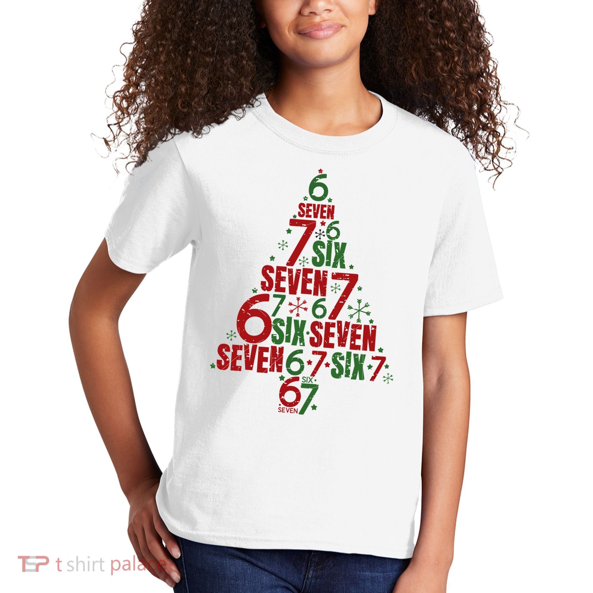 Six Seven Christmas Tree 67 Meme 6-7 Kids T-Shirt
