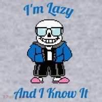 Sans Skeleton Cool Pixel Art IM Lazy And I Know It Women's Sweatshirt thumb 2