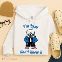 Sans Skeleton Cool Pixel Art IM Lazy And I Know It Hoodie thumb 4