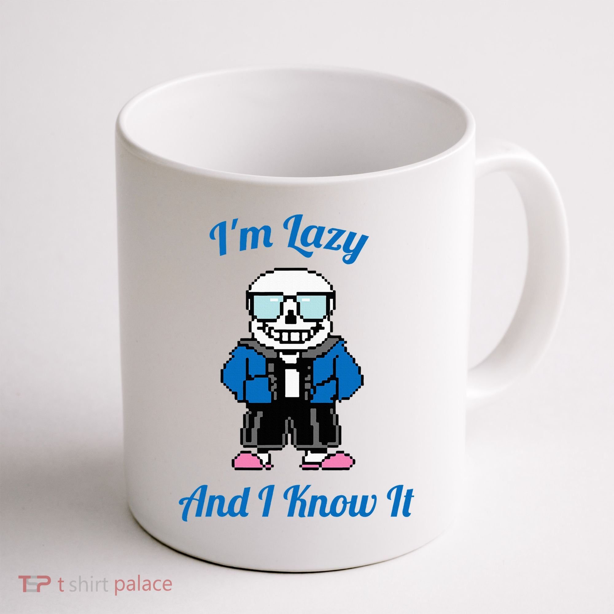 Sans Skeleton Cool Pixel Art IM Lazy And I Know It Coffee Mug