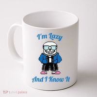 Sans Skeleton Cool Pixel Art IM Lazy And I Know It Coffee Mug thumb 0