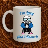 Sans Skeleton Cool Pixel Art IM Lazy And I Know It Coffee Mug thumb 2