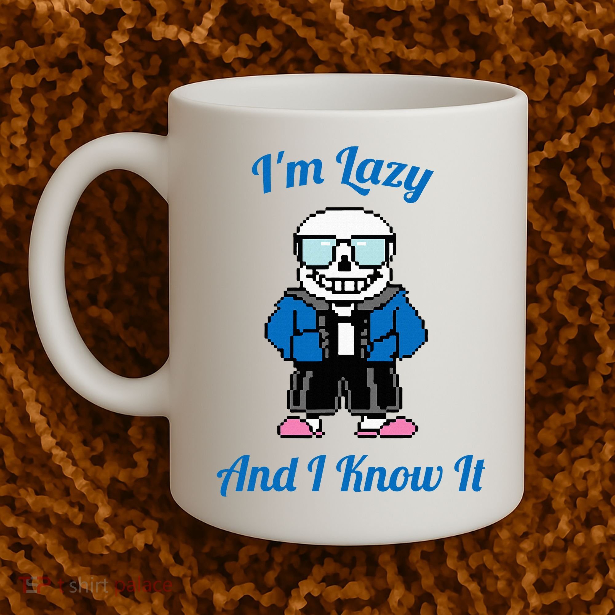 Sans Skeleton Cool Pixel Art IM Lazy And I Know It Coffee Mug