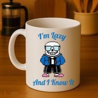 Sans Skeleton Cool Pixel Art IM Lazy And I Know It Coffee Mug thumb 4