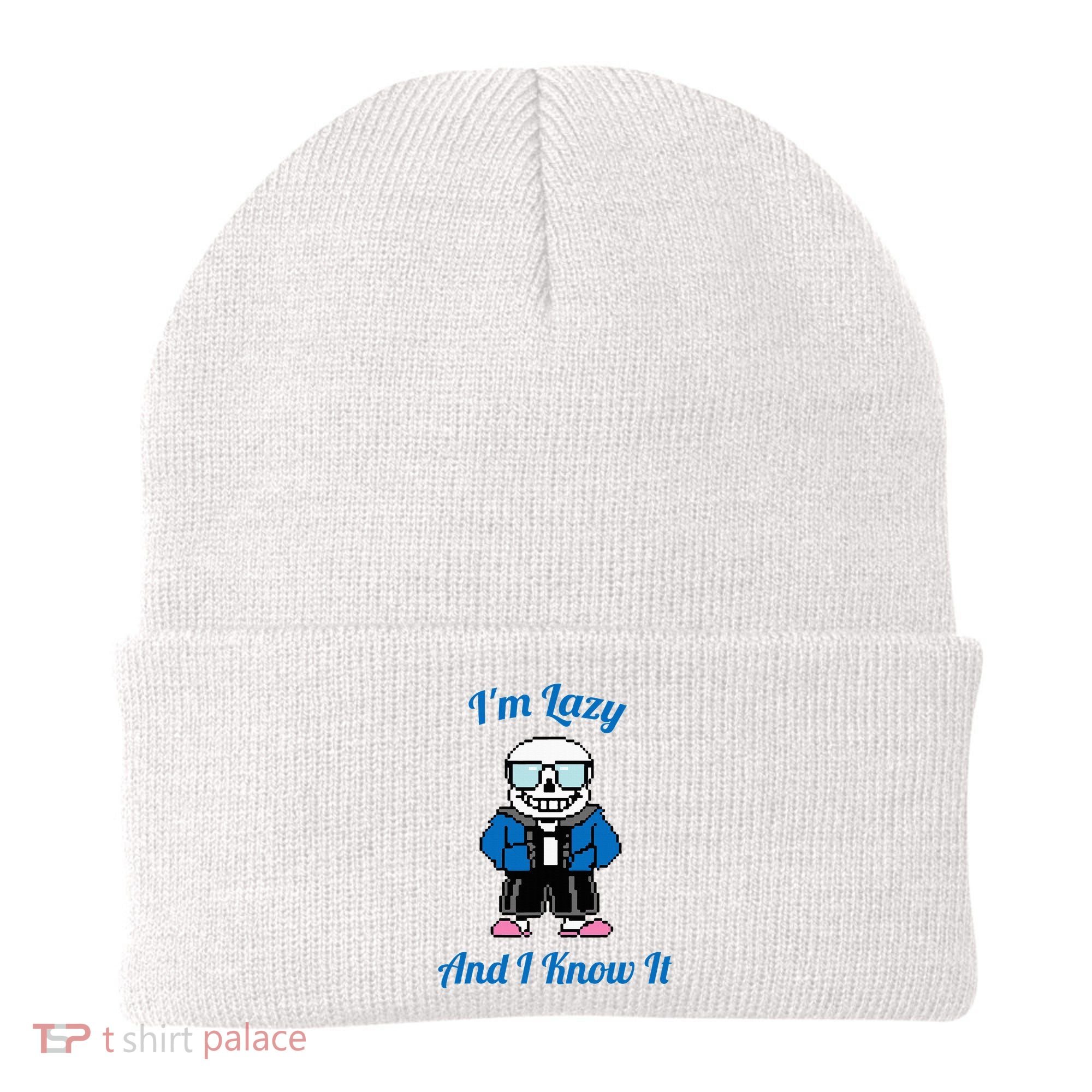 Sans Skeleton Cool Pixel Art IM Lazy And I Know It Beanie