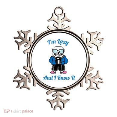Sans Skeleton Cool Pixel Art IM Lazy And I Know It Ornament