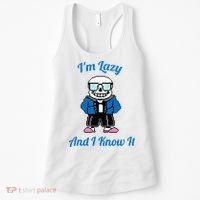 Sans Skeleton Cool Pixel Art IM Lazy And I Know It Women's Tank Top thumb 0