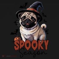 Spooky Season Cute Pug Halloween Graphic Backpack thumb 2