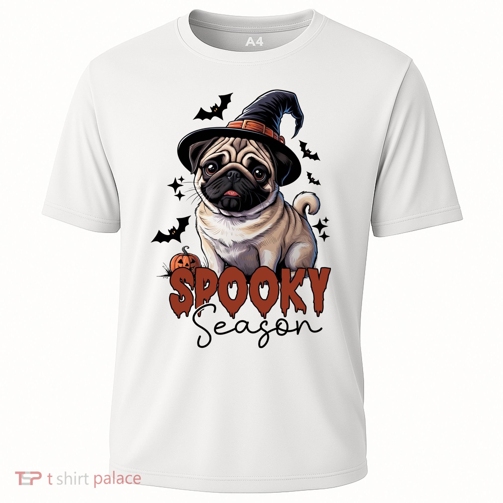 Spooky Season Cute Pug Halloween Graphic Cooling Performance Crew T-Shirt