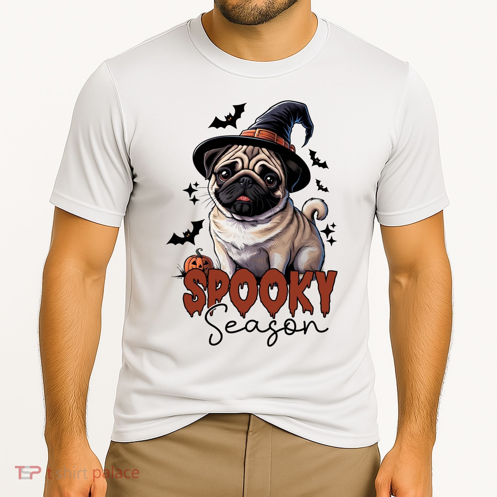 Spooky Season Cute Pug Halloween Graphic Cooling Performance Crew T-Shirt