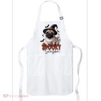 Spooky Season Cute Pug Halloween Graphic Apron thumb 0