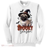 Spooky Season Cute Pug Halloween Graphic Sweatshirt thumb 0