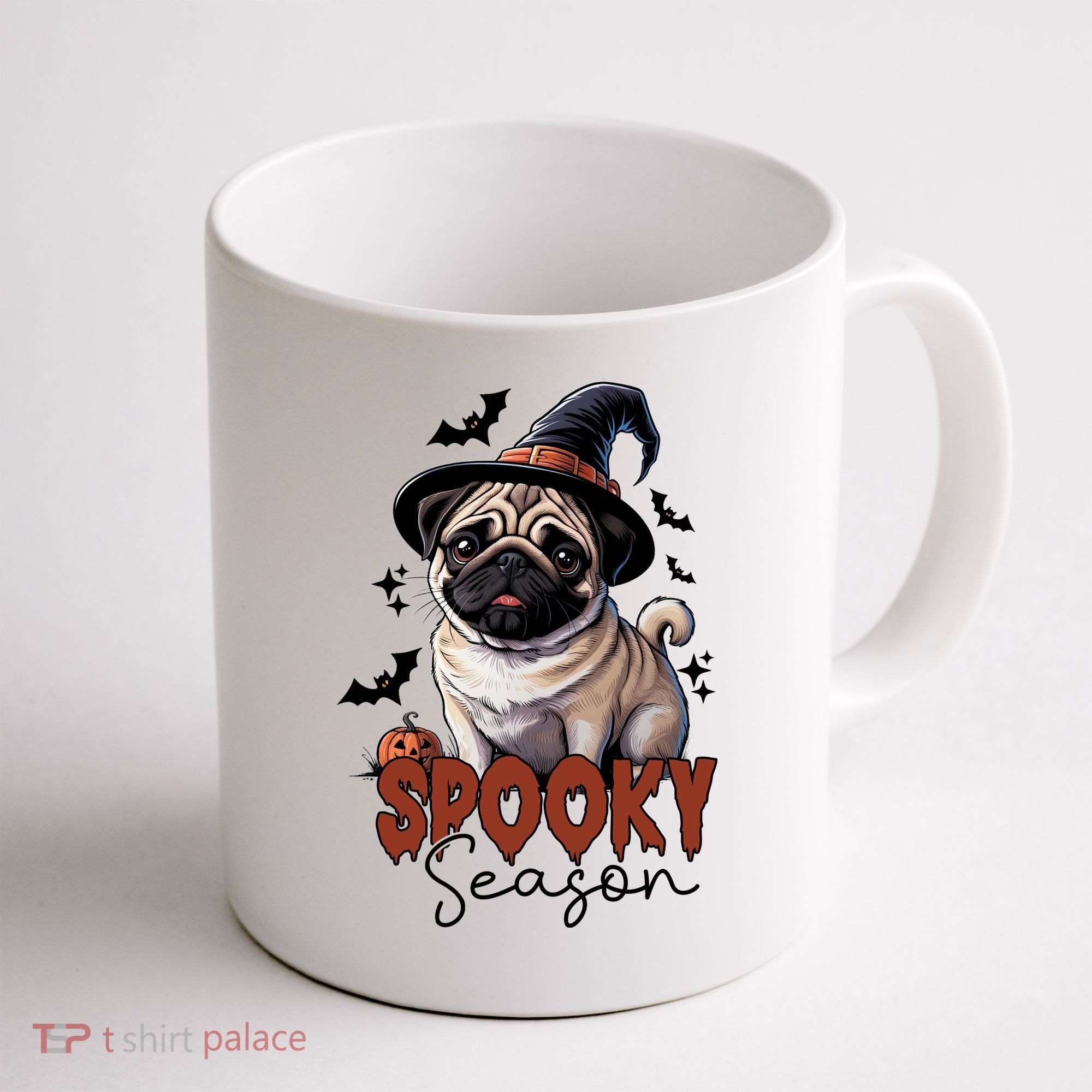 Spooky Season Cute Pug Halloween Graphic Coffee Mug