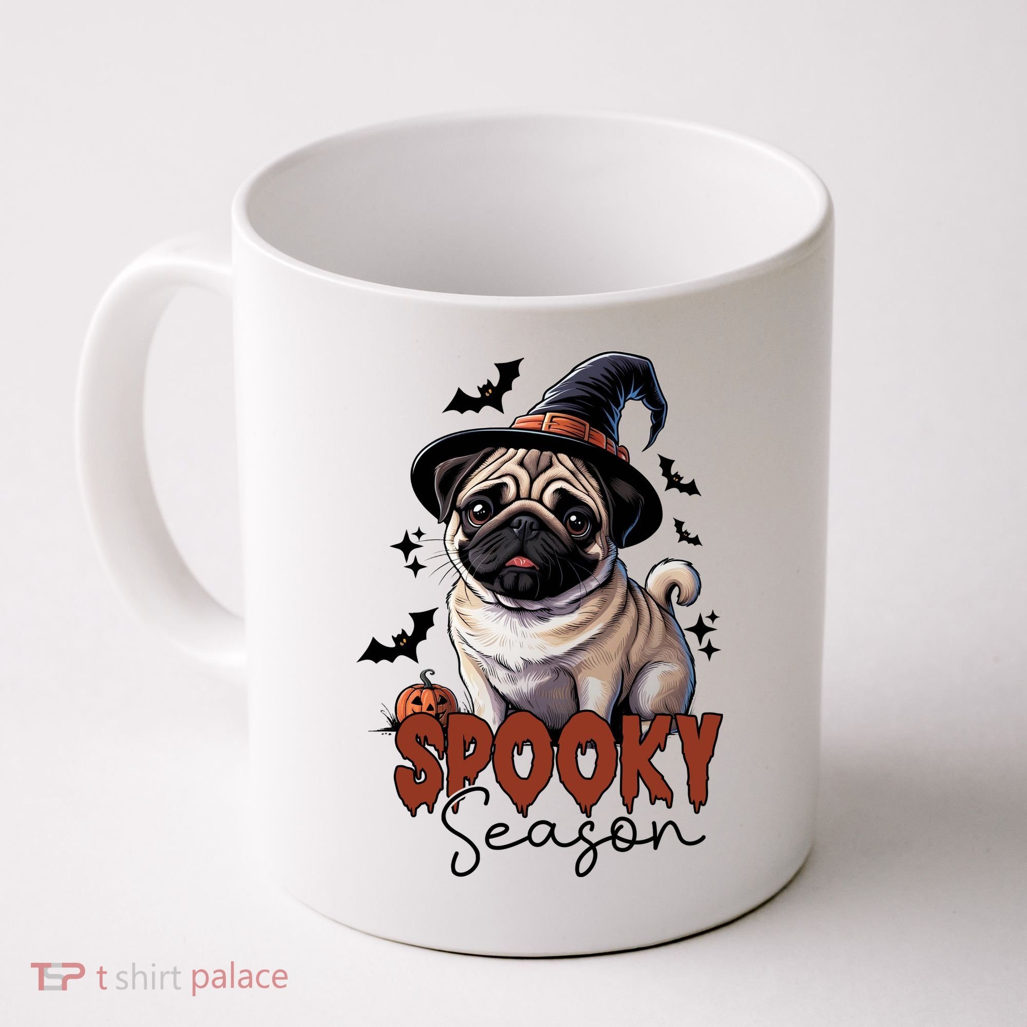 Spooky Season Cute Pug Halloween Graphic Coffee Mug