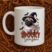 Spooky Season Cute Pug Halloween Graphic Coffee Mug thumb 2