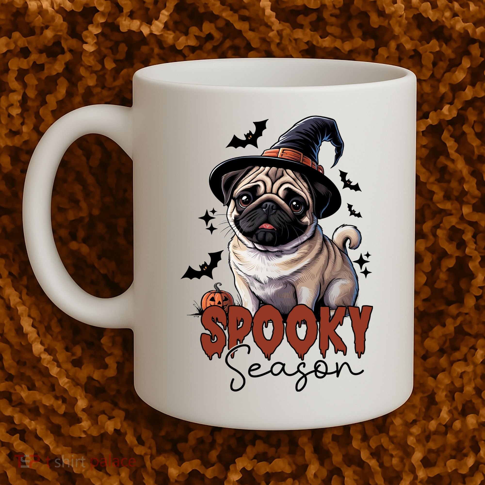 Spooky Season Cute Pug Halloween Graphic Coffee Mug