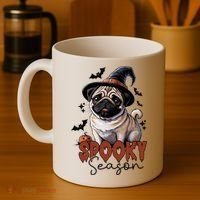 Spooky Season Cute Pug Halloween Graphic Coffee Mug thumb 4