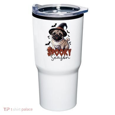 Spooky Season Cute Pug Halloween Graphic Tumbler
