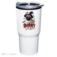 Spooky Season Cute Pug Halloween Graphic Tumbler thumb 0