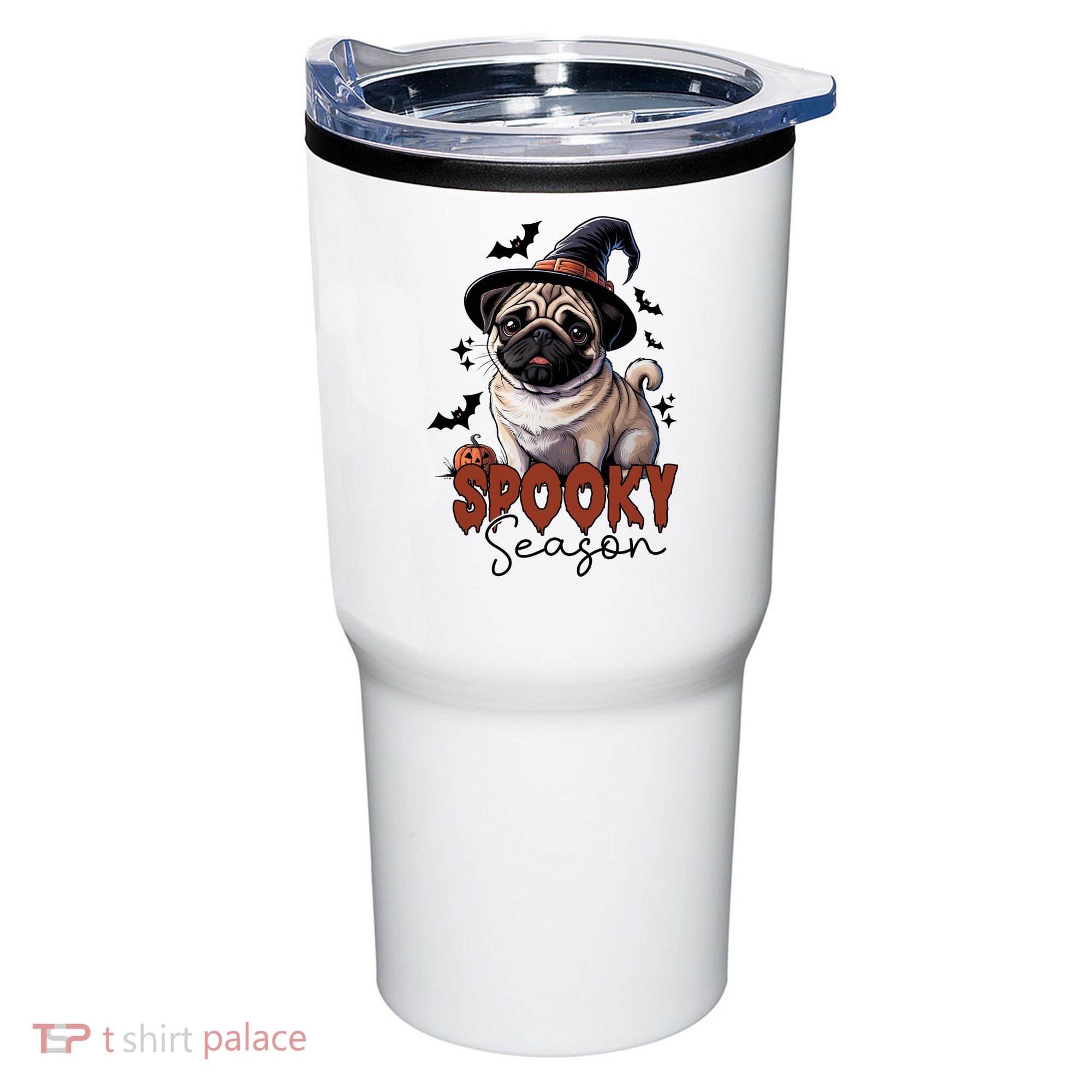 Spooky Season Cute Pug Halloween Graphic Tumbler
