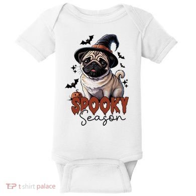 Spooky Season Cute Pug Halloween Graphic Baby Bodysuit