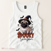 Spooky Season Cute Pug Halloween Graphic Tank Top thumb 2