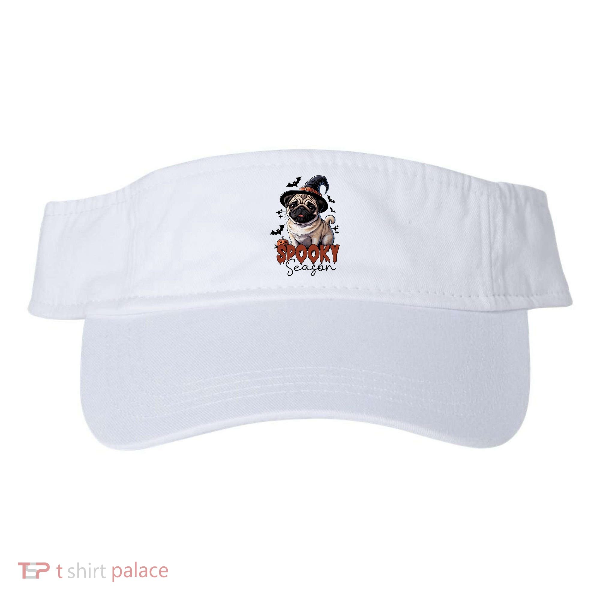 Spooky Season Cute Pug Halloween Graphic Visor